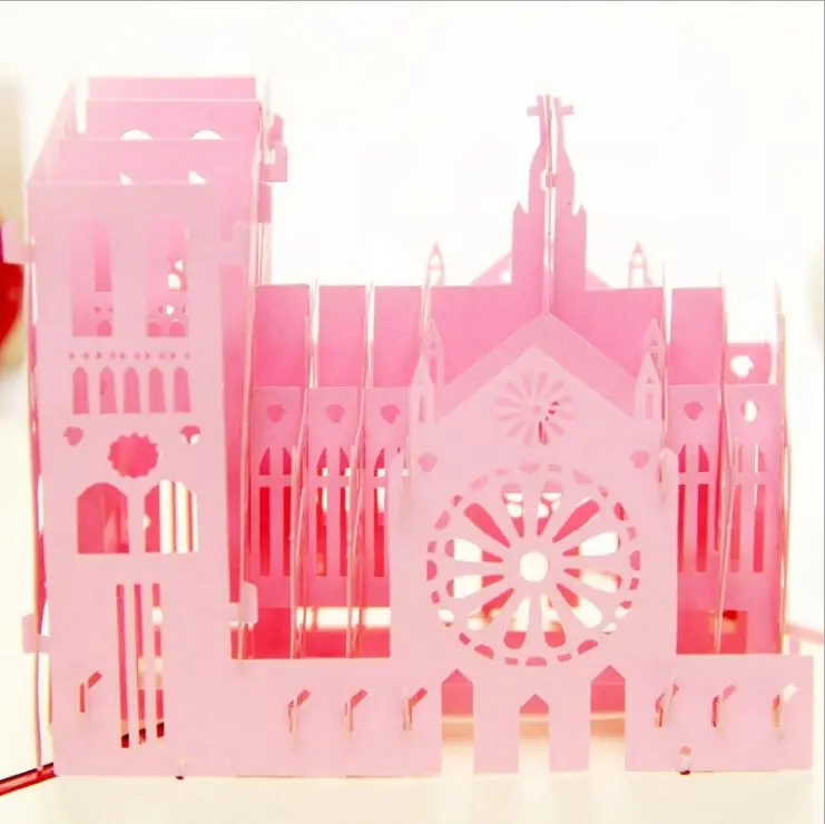 Творческий ручной работы 3D Нотр Дам де Пари бумага вырезать память о поездке