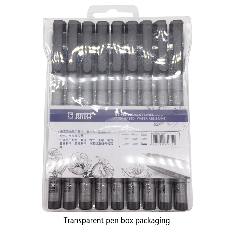 9 шт./лот Микрон ручка Fineliners водостойкие гладкие чернила Pigma лайнер игла Рисование