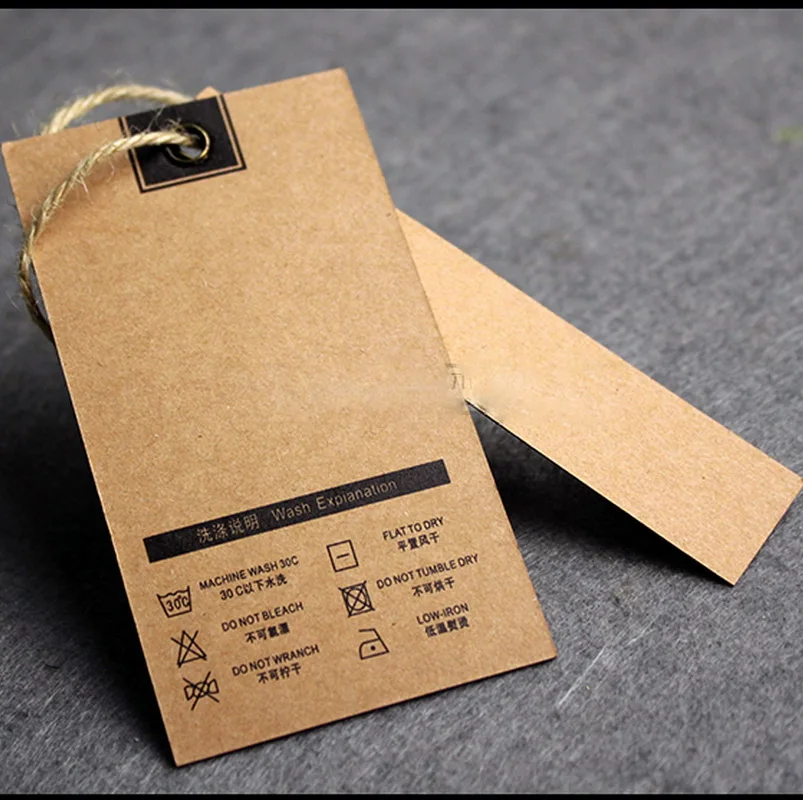 

Custom 700G thickness cowboy style Kraft paper tags
