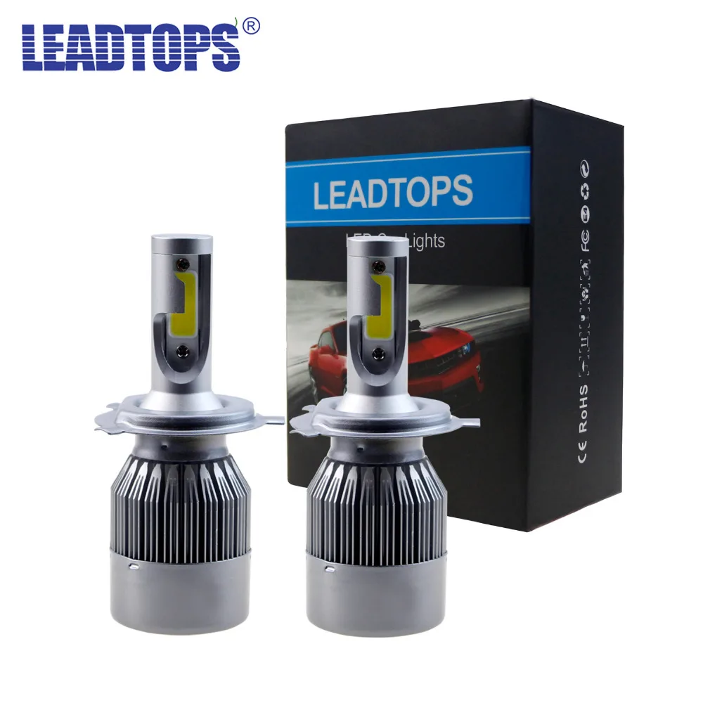2 шт. супер яркий H7 H4 LED H11 H1 H8 лампы 72 Вт Фары для автомобиля авто Светодиодная