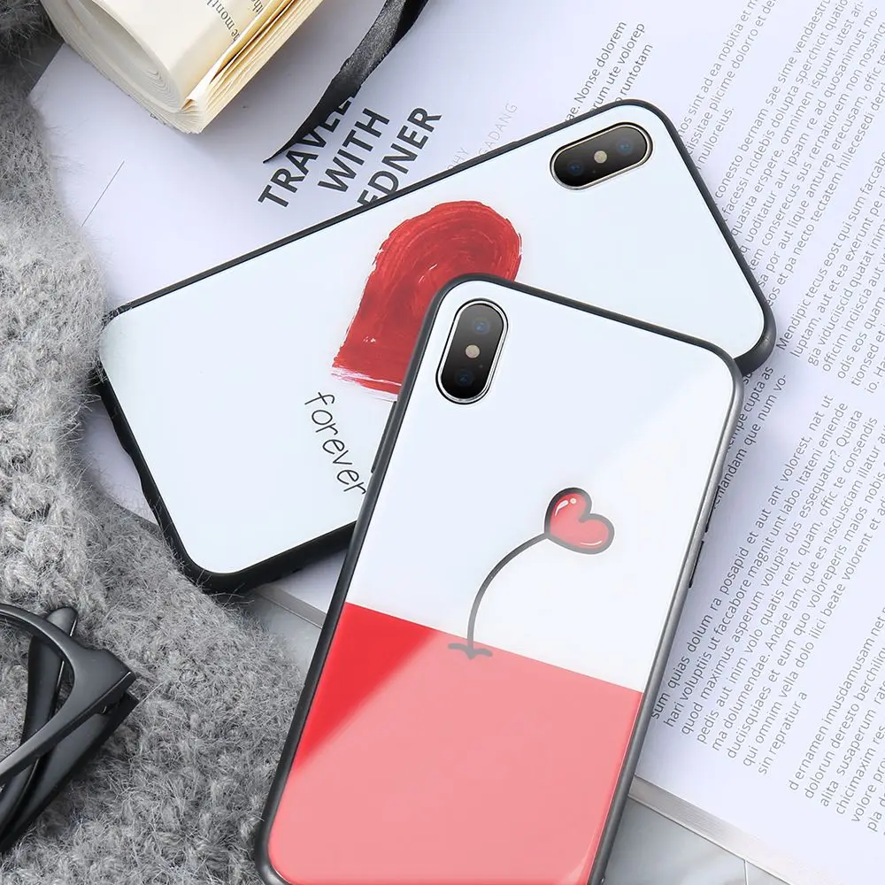 KISSCASE закаленное стекло чехол для iPhone 8 Plus Симпатичные противоударный Гибридный