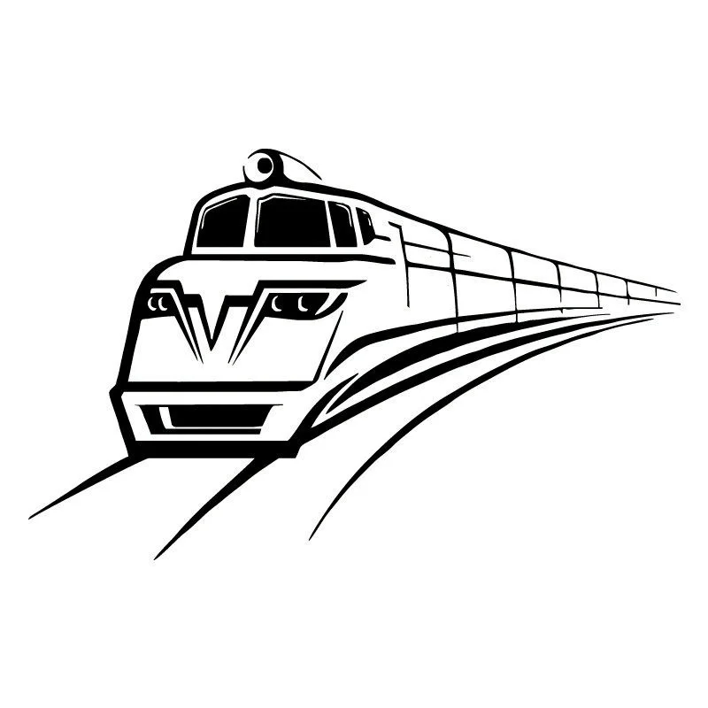 

13.9cm*8.9cm Locomotive Train Car Accessories Vinyl Stickers Decals Black/Silver S3-5012