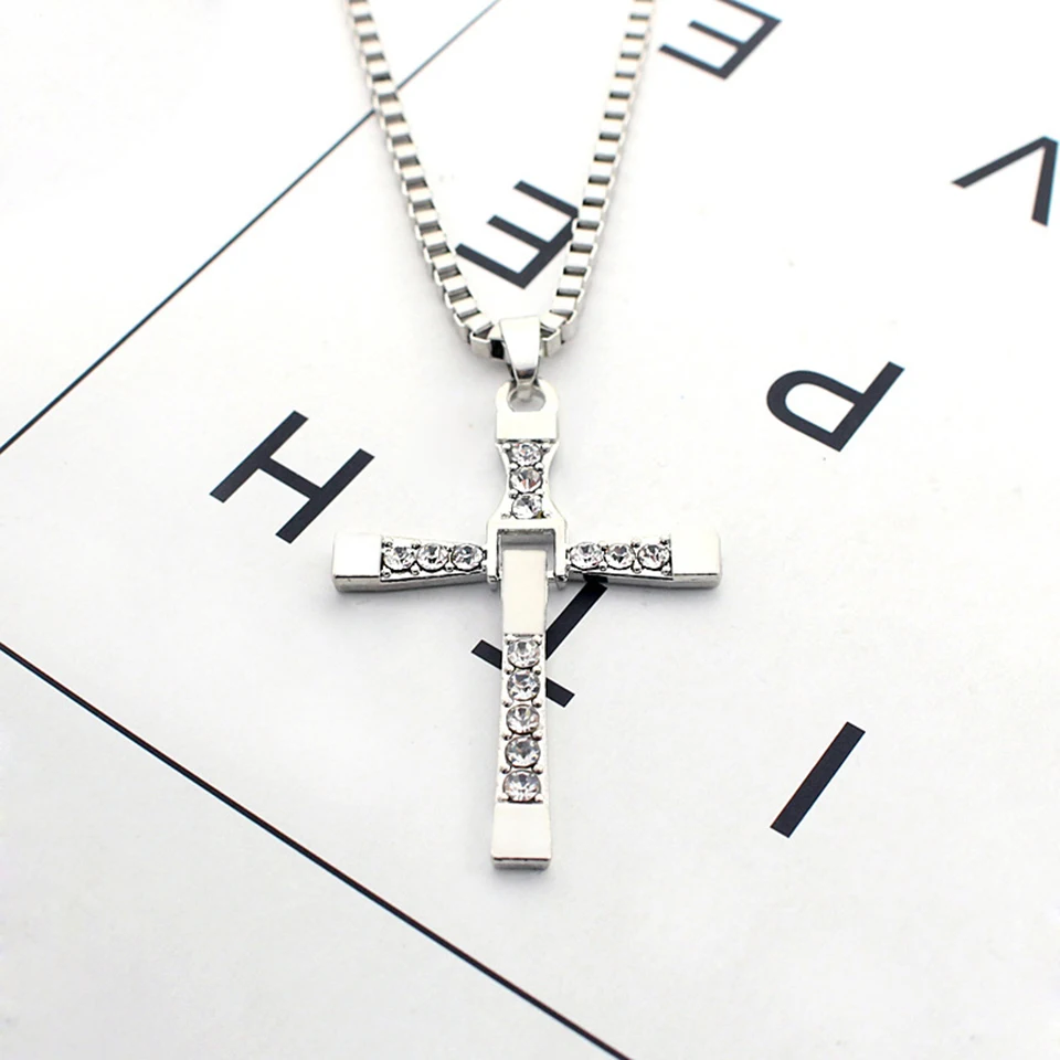 Cross Zircon Necklace Hiphop Rock Street Culture Titanium Stainless Steel Gold Silver Chain Necklace Fashion Man Jewelry Gift