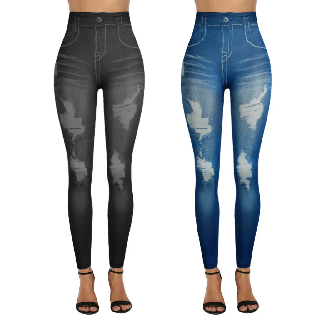 Женские джинсы с принтом брюки подтяжками и тонкими штанинами открытыми плечами