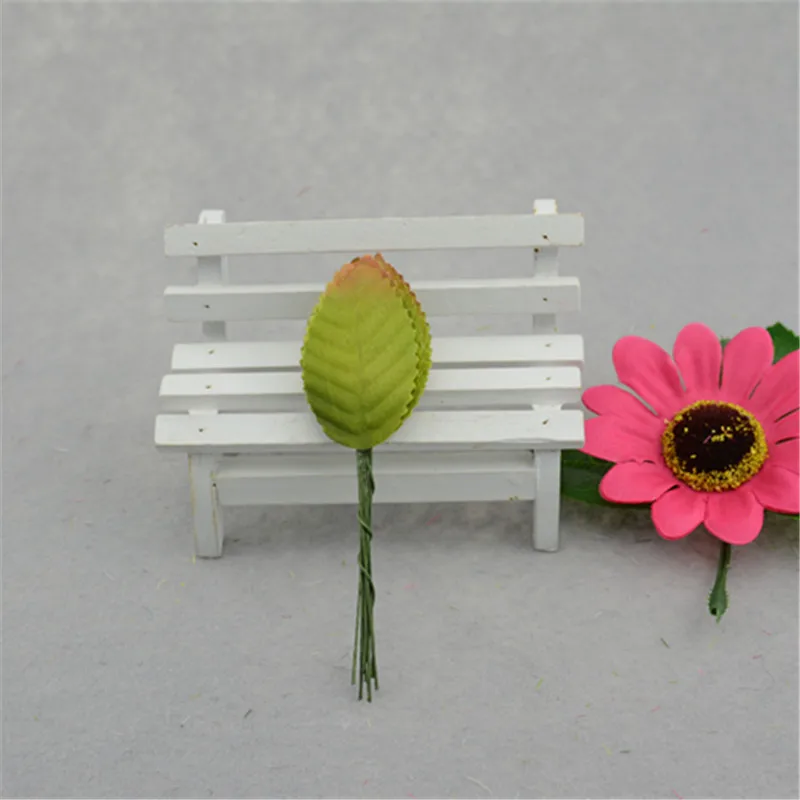 30 шт. 5 см шелковые листья зеленые искусственный цветок для свадебного украшения