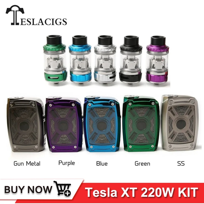 Оригинальный Tesla XT 220 Вт TC комплект Tallica мини атомайзер типа танк 4 мл Teslacigs коробка
