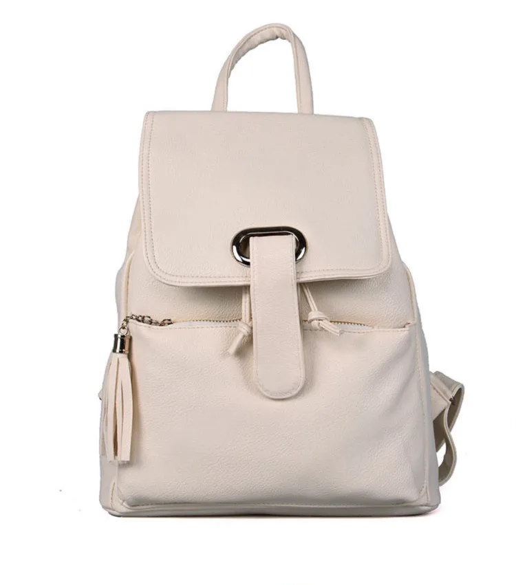 Backpacks Vintage Style Solid New Brand High Quality PU Leather ornament With Tassels B076 |