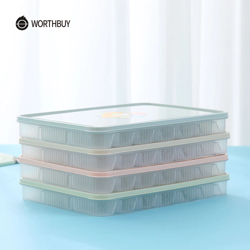 WORTHBUY 21 Сетка кухонная пельменница контейнер для хранения с крышкой BPA свободная