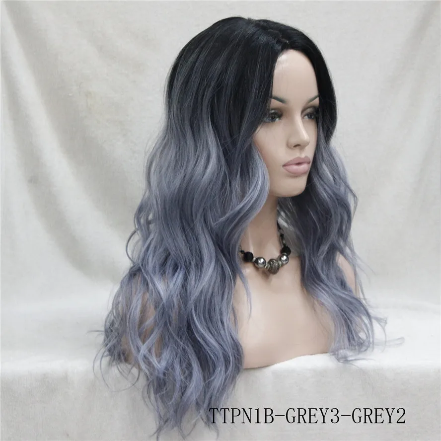 StrongBeauty женские Ombre парики синтетический натуральный длинные волнистые коричневый/Блонд выделяет Полный парик волос