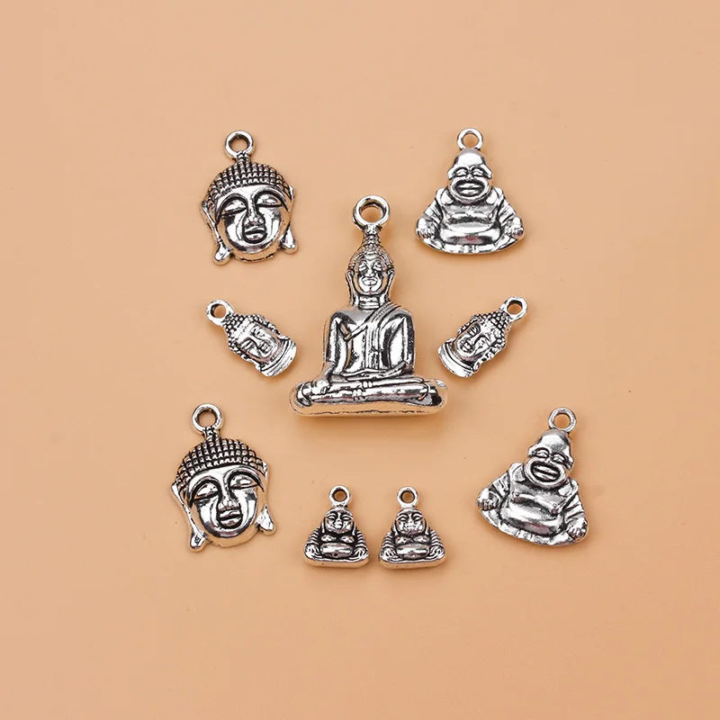 9 шт./лот подвески из смешанного металлического сплава под старину серебряного