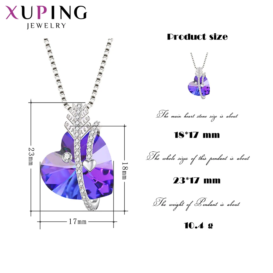 11 Xuping Романтический подвеска в форме сердца ожерелья Мода кристаллами от Swarovski