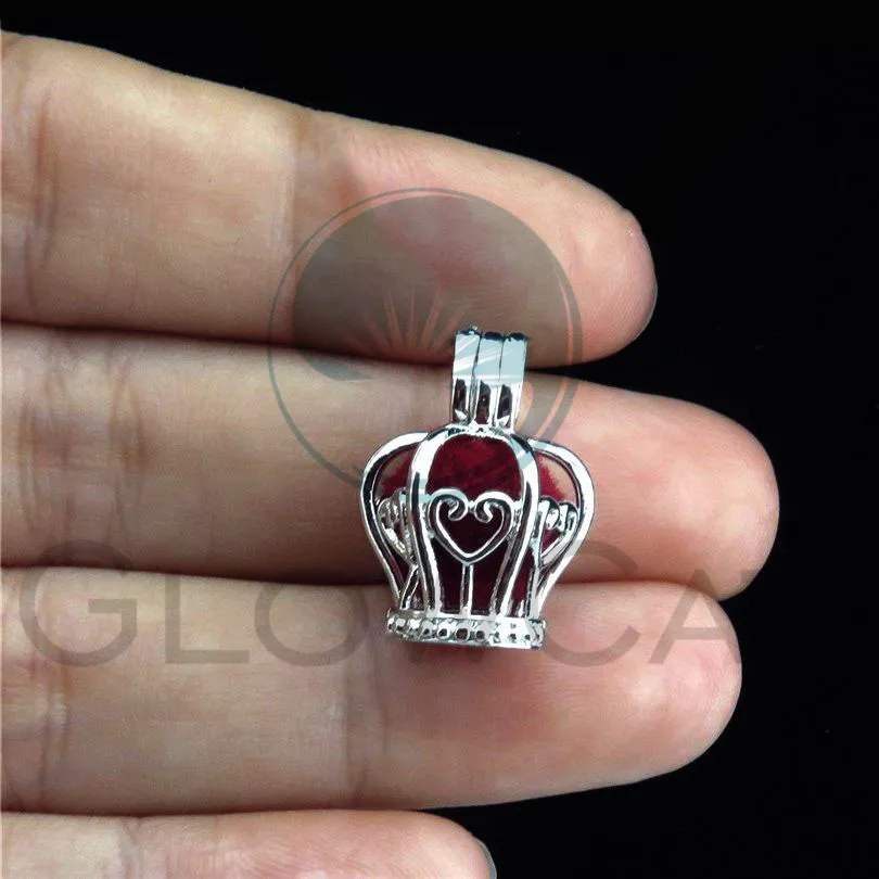 5X жемчужная клетка медальон Подвески ароматерапия Корона эфирное масло с