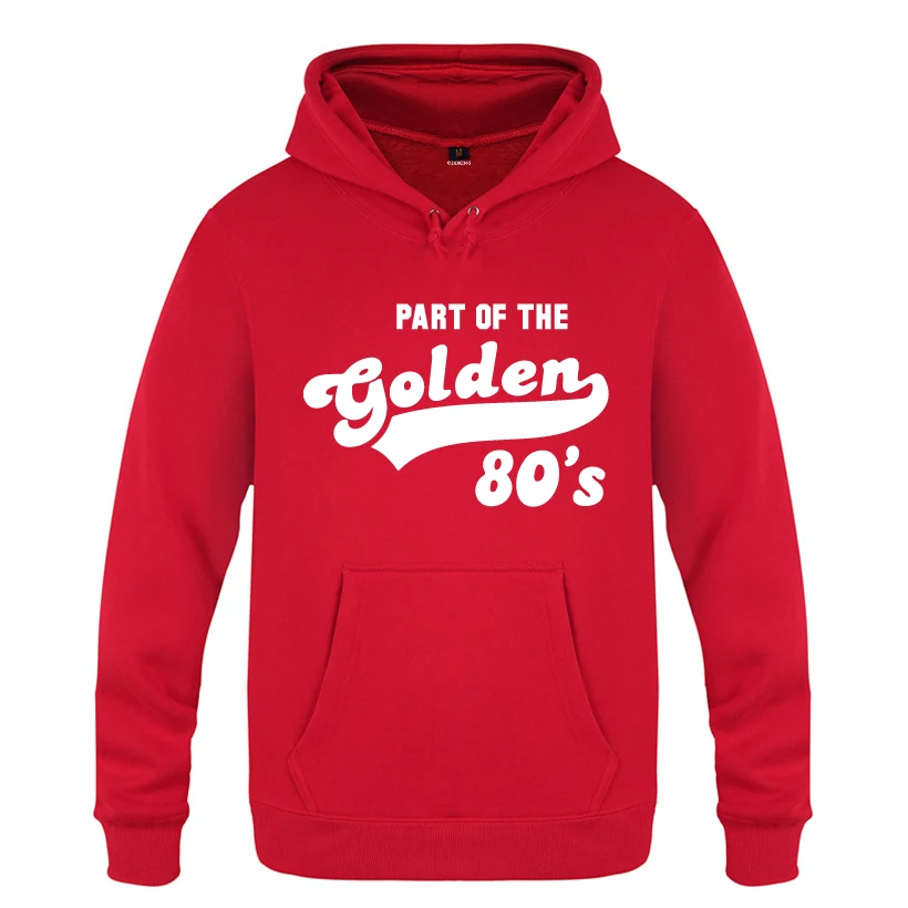 Золотой 80 s подарок на день рождения кофты Для мужчин 2018 с капюшоном толстовки
