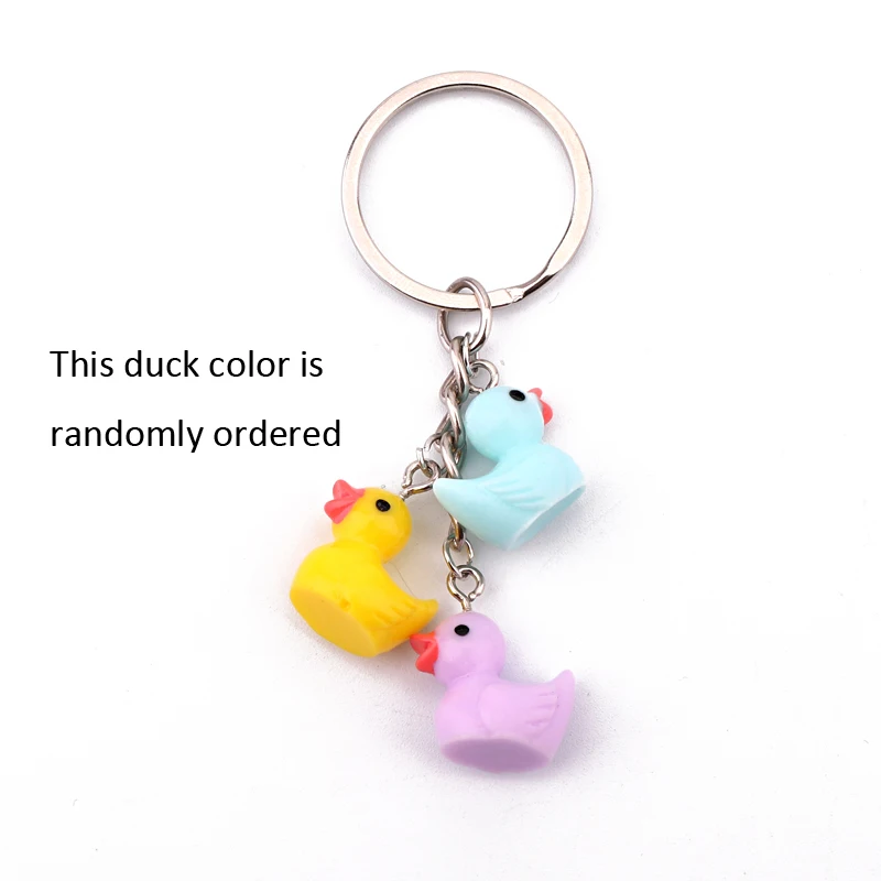 3 ducks Dayoff Милая Утка Курица панда животное Брелоки держатель ключей для женщин корейский морской конь длинный кулон брелок вечерние подарки K55 - Цвет: 3 ducks