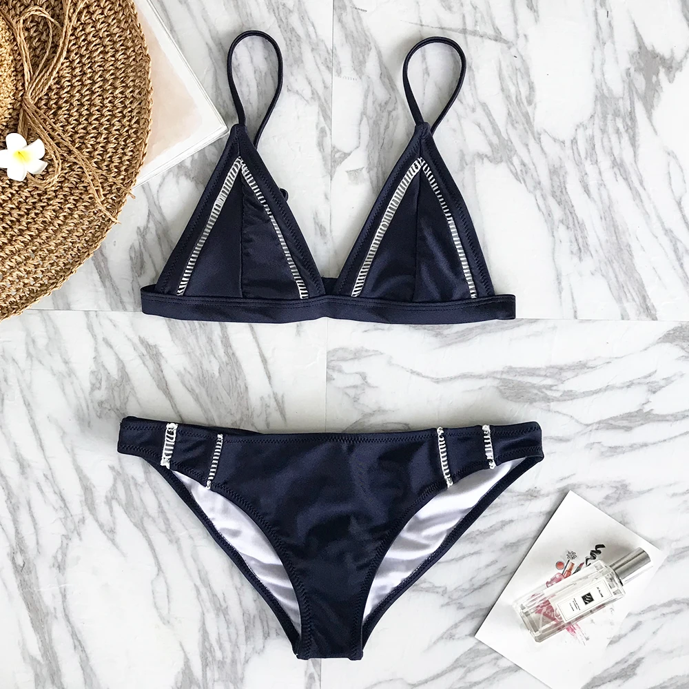 CUPSHE Moonlight Shadow треугольный комплект бикини женский летний сексуальный купальник