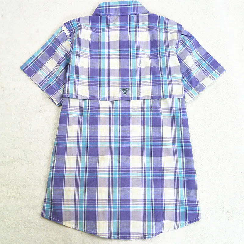 Camisa Xadrez Feminina, женские летние рубашки в клетку с короткими рукавами, хлопковая блузка, женские Стрейчевые блузы, Manga Corta Mujer Talla Grand