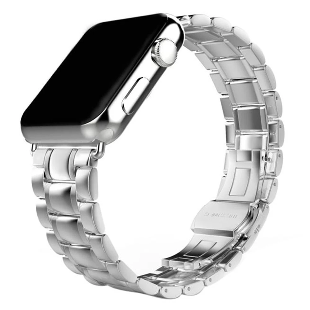 Stainless Steel watch Strap for apple watch band 42mm/38mm/44mm/40mm link bracelet Watchband for iWatch 4/3/2/1 metal wrist belt