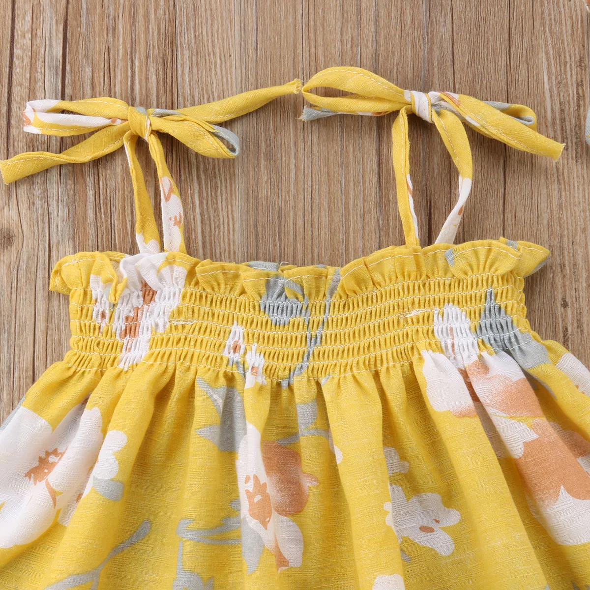 Pudcoco комплект одежды для новорожденных Комплект девочек подтяжки с цветочным