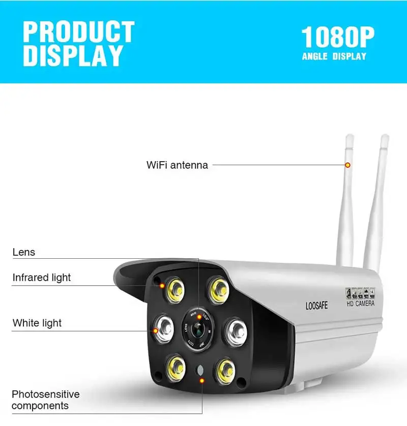Ourdoor ip-камера ONVIF 1080 P Водонепроницаемая Wifi камера видеонаблюдения Система видеонаблюдения полноцветная Запись голоса ночного видения