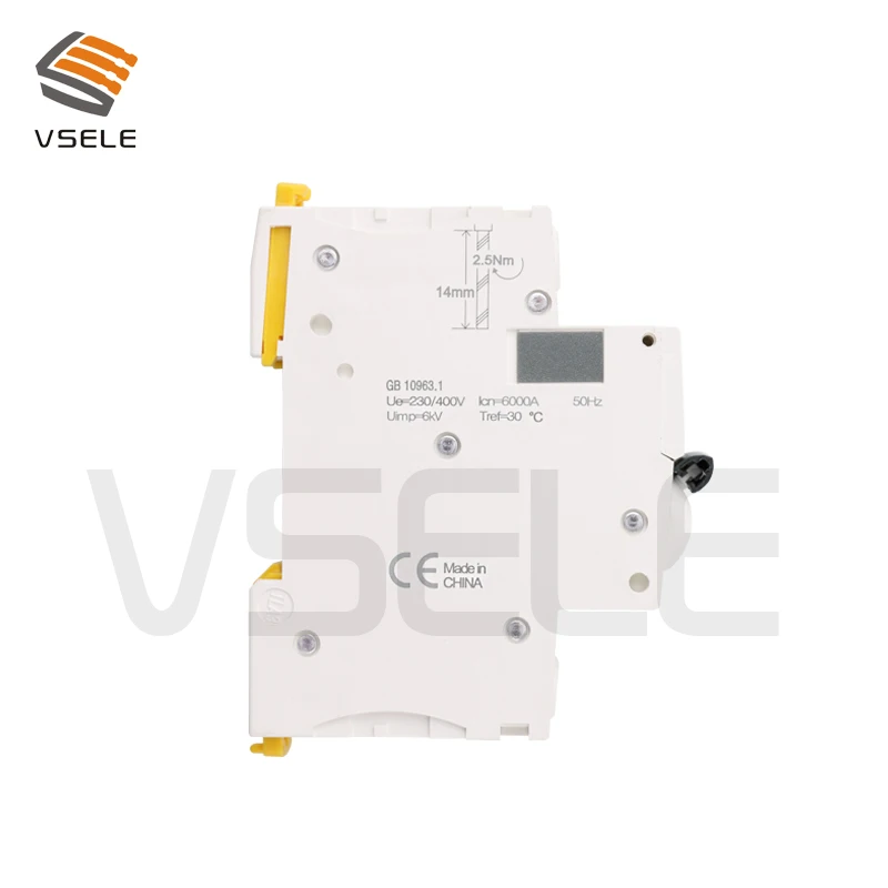 2 полюсный автоматический выключатель C изогнутый на рейку mcb типа c миниатюрный 220