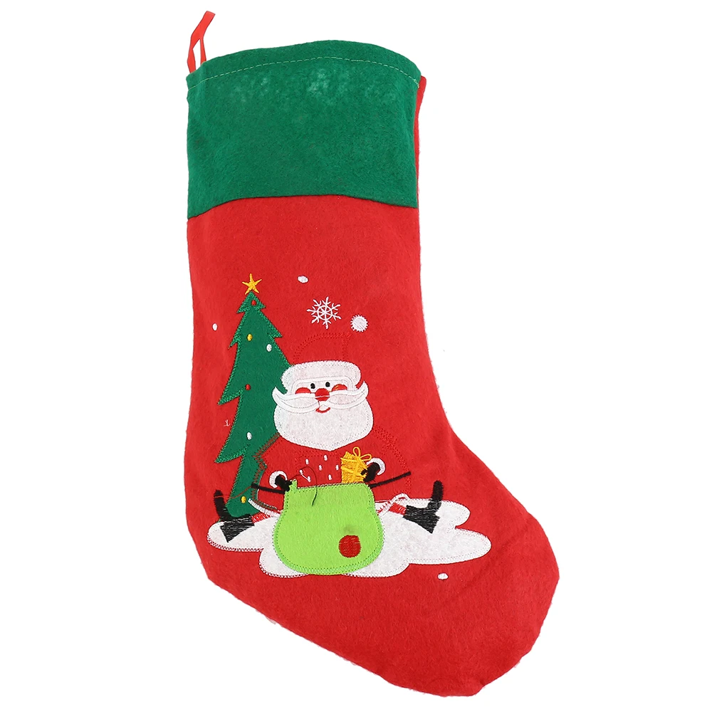 Рождественский Санта Клаус подарок Дети конфеты мешок золото бархат вышивка