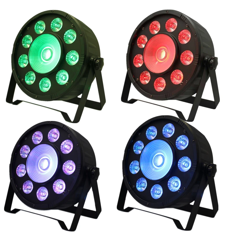 4 шт/RGB 3in1 9X10W светодиодный PAR Светильник + 30W COB прожектор диско светильник s