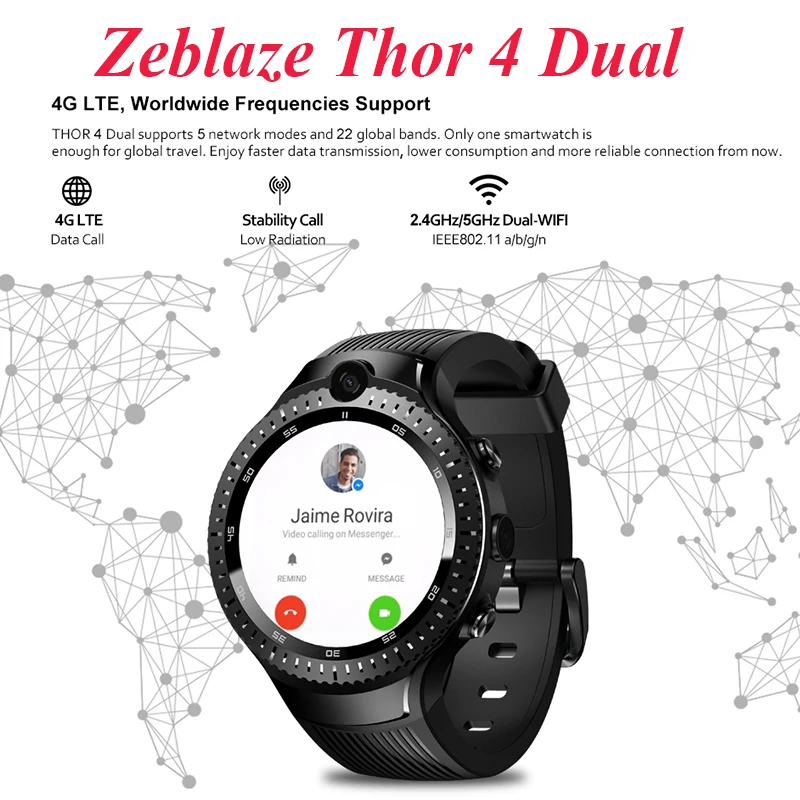 Модные часы Smart Watch zeblaze Thor 4 двойные Смарт-часы 4G Sim gps монитор сердечного ритма 5MP +