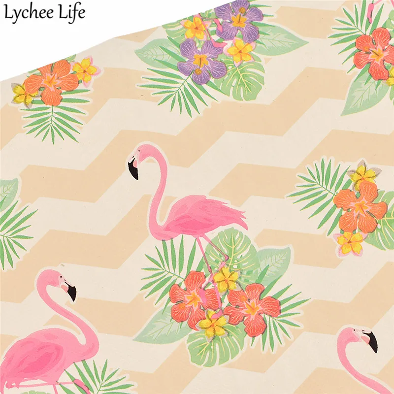 Lychee Life A4 Фламинго кожа ткань красочные ПВХ ткань DIY для пошива домашней одежды ткань аксессуары
