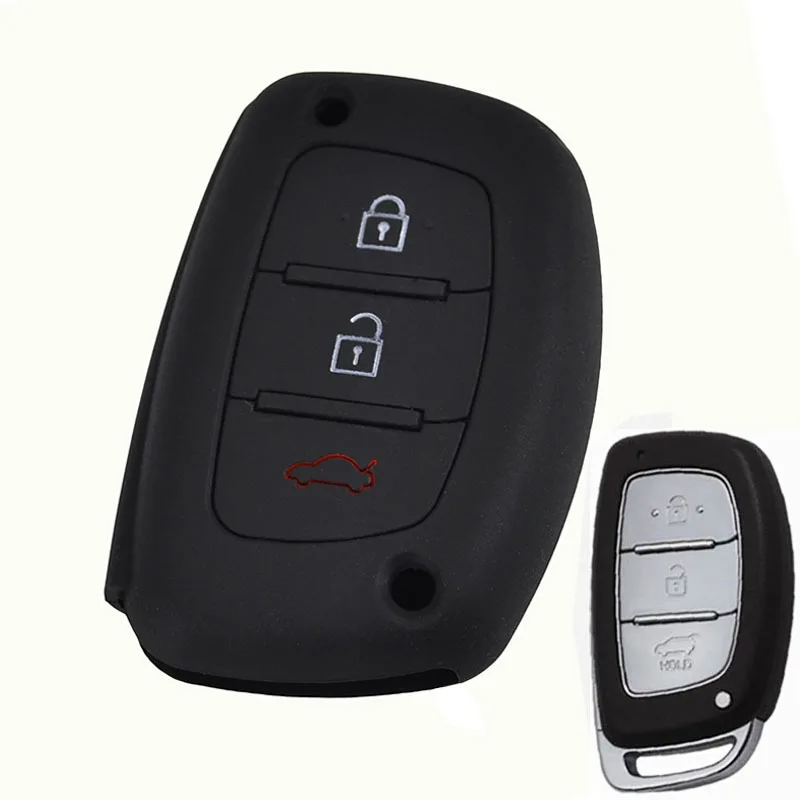 Силиконовый чехол-брелок с 3 кнопками для hyundai Ix35 i10 i25 i30 i40 Creta Elantra Sonata Verna