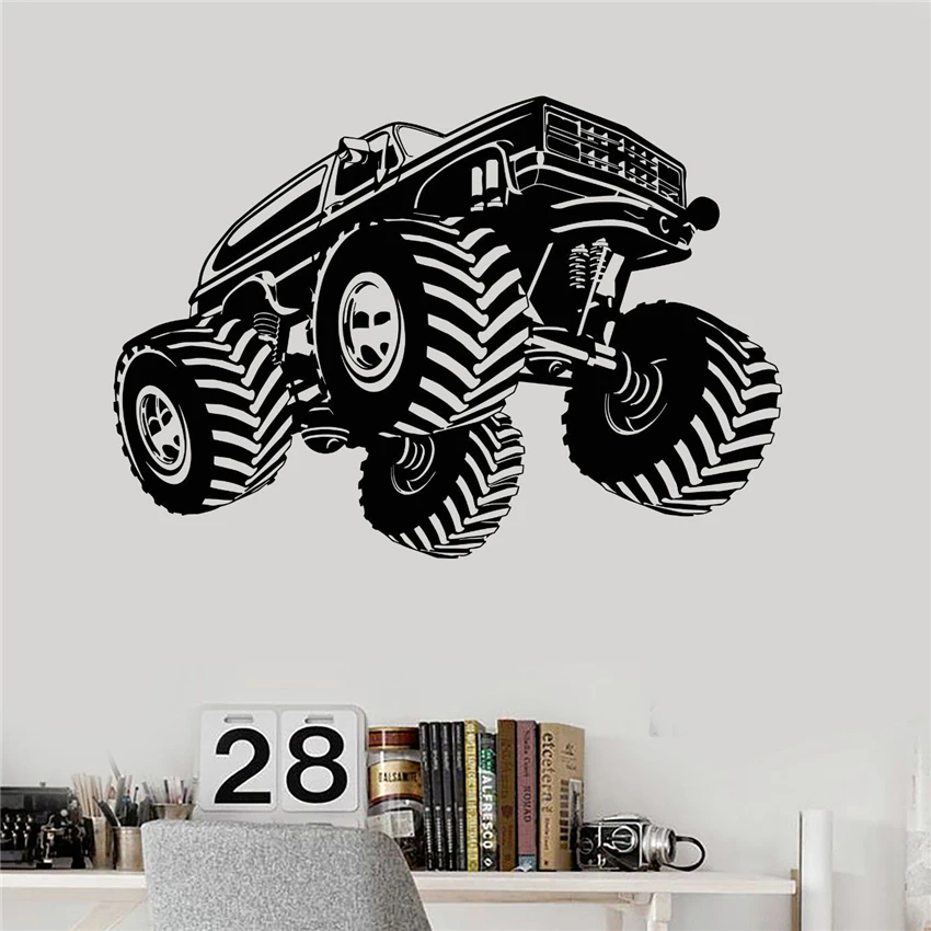 Виниловая наклейка на стену monster truck для комнаты подростка художественный Декор