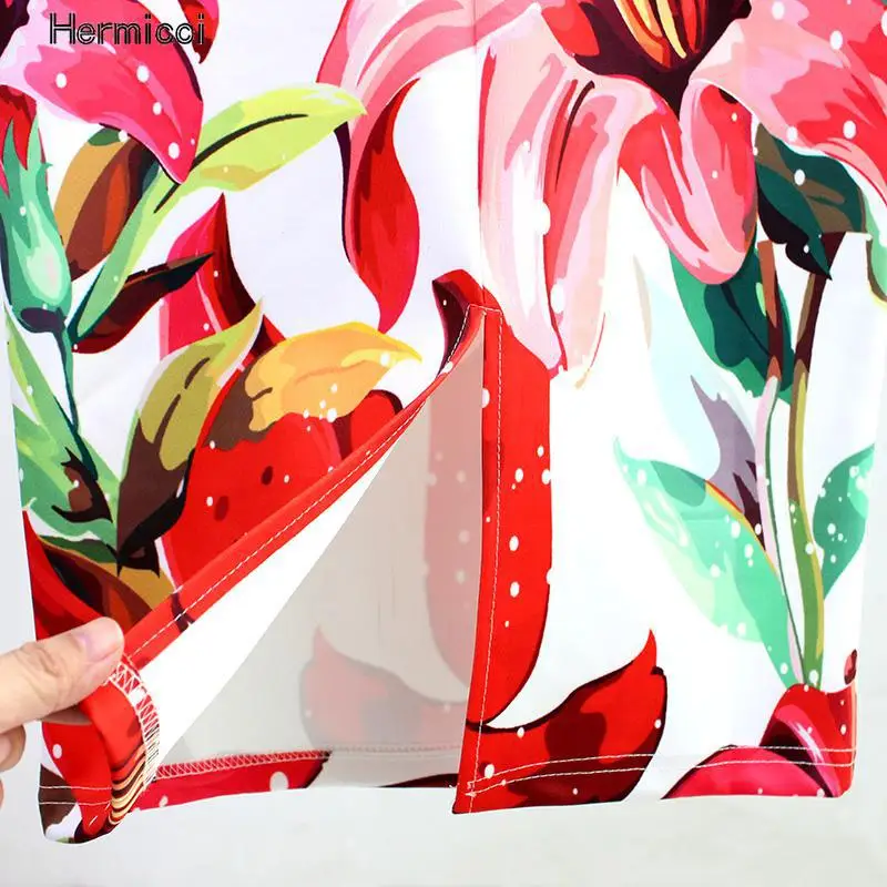 Юбка карандаш Hermicci женская с цветочным принтом эластичная облегающая юбка