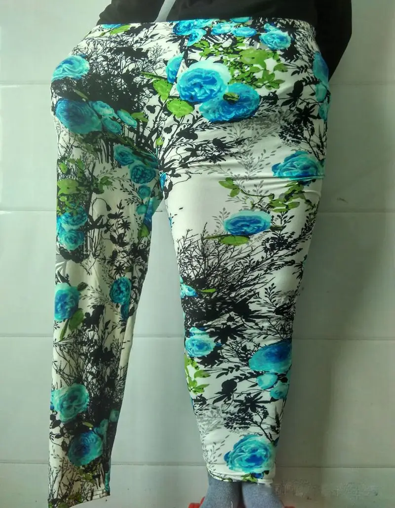 Женские леггинсы с принтом слона и губ цветочным | Женская одежда