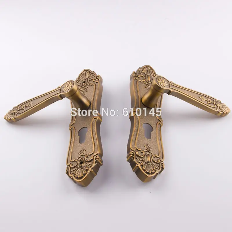 

Высококачественный роскошный дверной замок из цинкового сплава, Европейский классический стиль, внутренняя Противоугонная медная блокировка, цилиндрический врезной замок с ручкой