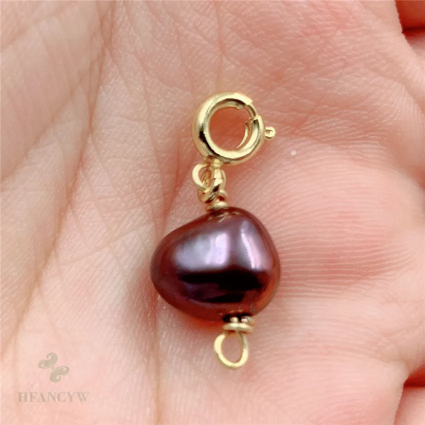 8x10 мм натуральный фиолетовый барочный жемчужный ожерелье с кулоном классический