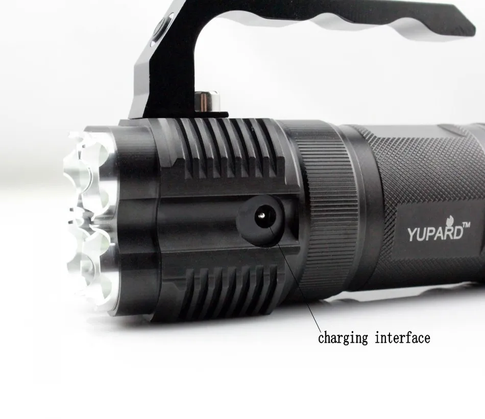 Yupard высокояркий портативный светильник-фонарь 4* XM-L T6 светодиодный светильник-вспышка Точечный светильник 18650 перезаряжаемый фонарь на батарейках поисковый светильник