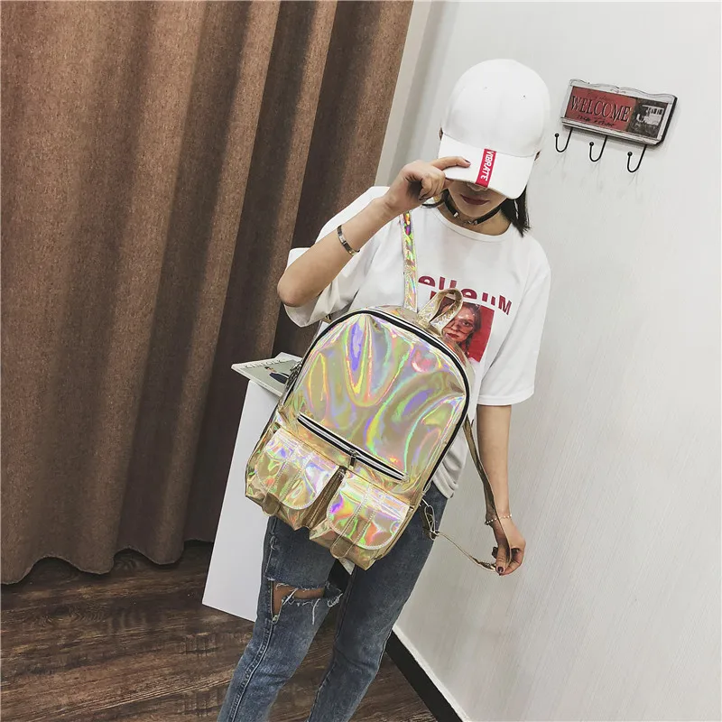 Горячая Распродажа голограммовые лазерные рюкзаки школьная сумка для девочек