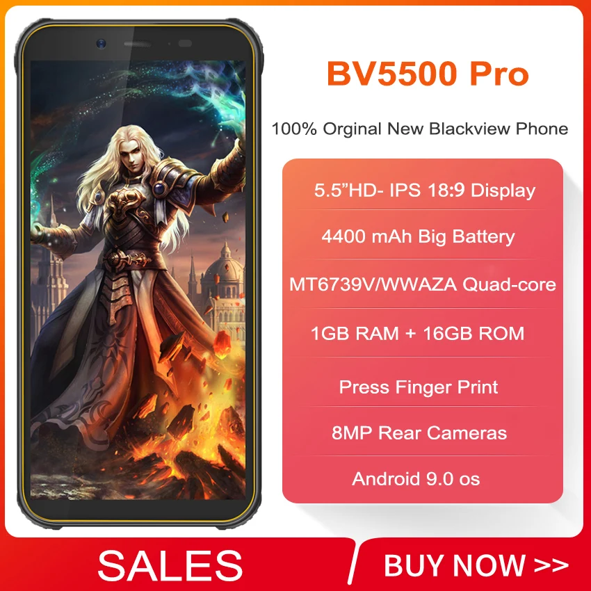 Blackview BV5500 Pro 4G Модель IP68 водонепроницаемый смартфон 4400 мАч 5," экран 3 ГБ+ 16 ГБ Android 9,0 сотовый телефон