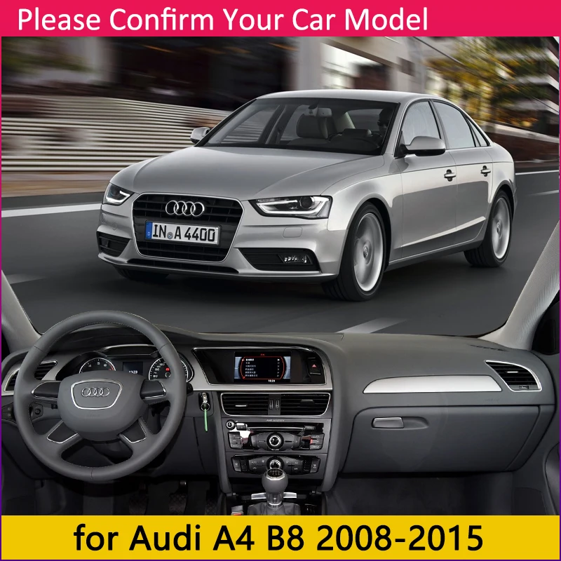 Для Audi A4 B8 2008~ 8 K Противоскользящий анти-УФ коврик на приборную панель солнцезащитный тент Dash коврик крышка аксессуары с покрытием S-line