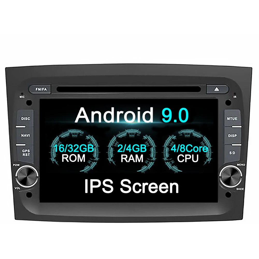 Купи 4+32G Android 9.0 Octa Core DVD Player 2 Din Car Radio for FIAT DOBLO 2016 2017 2018 GPS Navigation 7 Inch IPS Screen Headunit за 17,328 рублей в магазине AliExpress