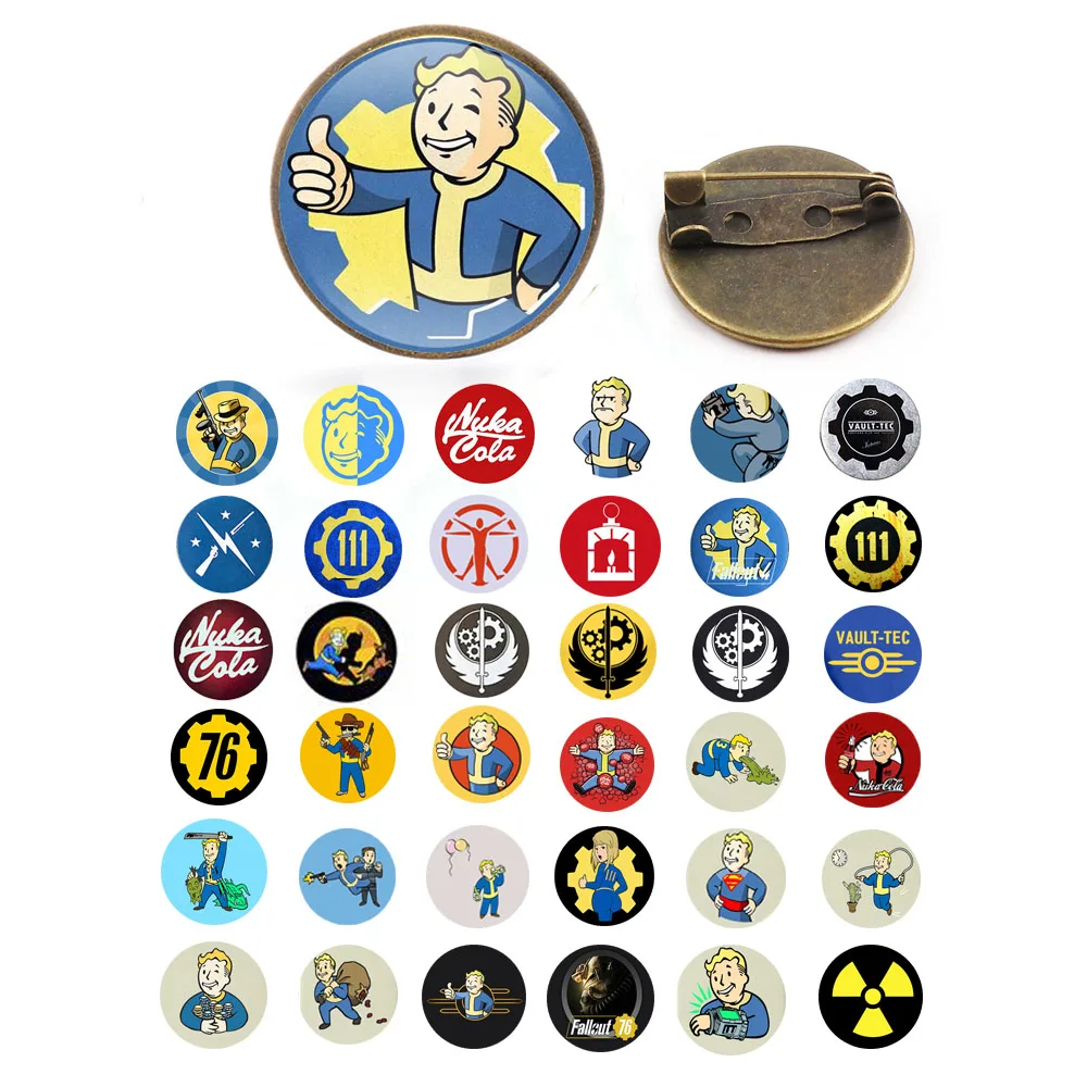 2018 новый стиль Fallout Shelter Брошь булавка игра фото Броши бронзовые серебряные