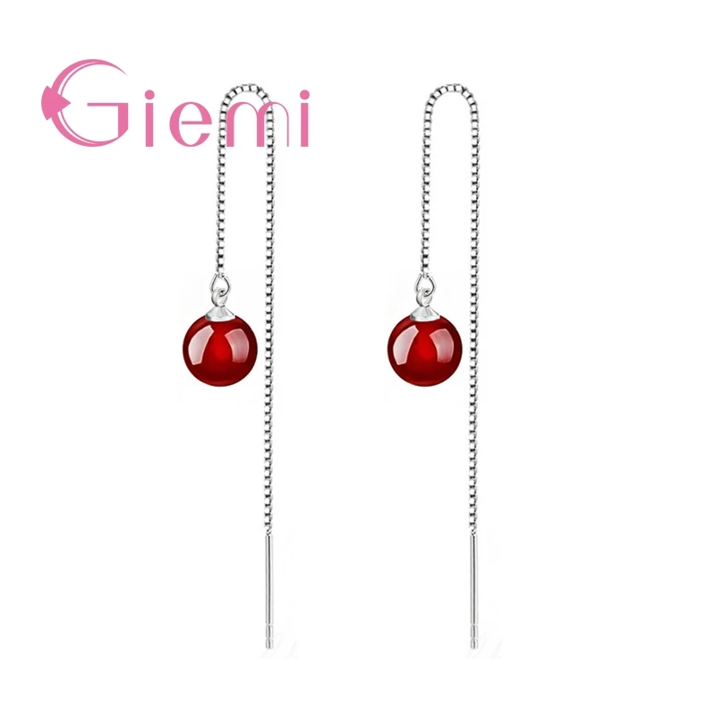 

Lovely Simple Ear Thread Dangle Earrings for Women Ladies Gifts Unique 925 Sterling Silver Semi-Precious Stone Fashion Jewelry