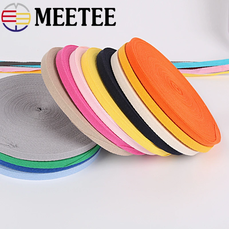50 ярдов 1 см цветная лента из хлопчатобумажной ткани нейлона и хлопка для сумок