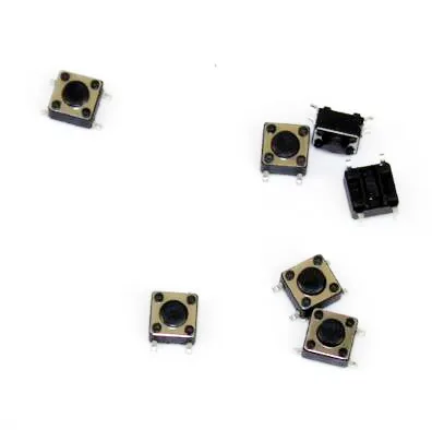 100 шт./лот черный 6*6*4 5 мм SMD четыре фута медные ножки высокая термостойкость