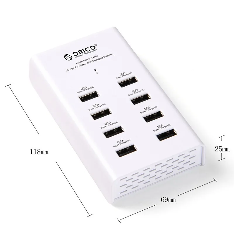 ORICO USB зарядное устройство 96 Вт 8 портов настольное умное для планшетного телефона