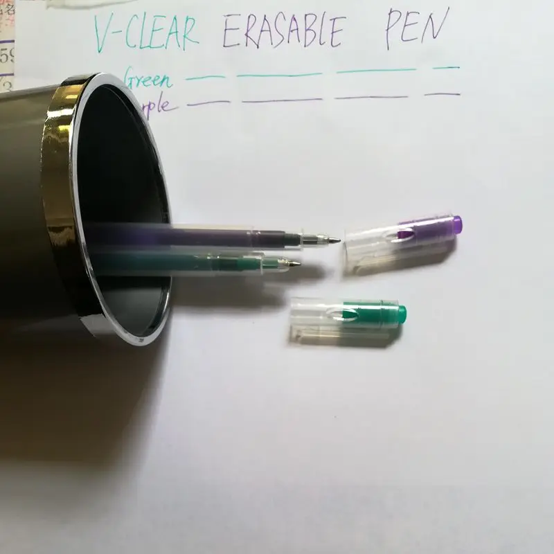 VCLEAR Cute Erasable Pen 0.7mm Green Purple Unisex Gel Ink Pen Writing Signature Pen School Office Stationery Strong Quality