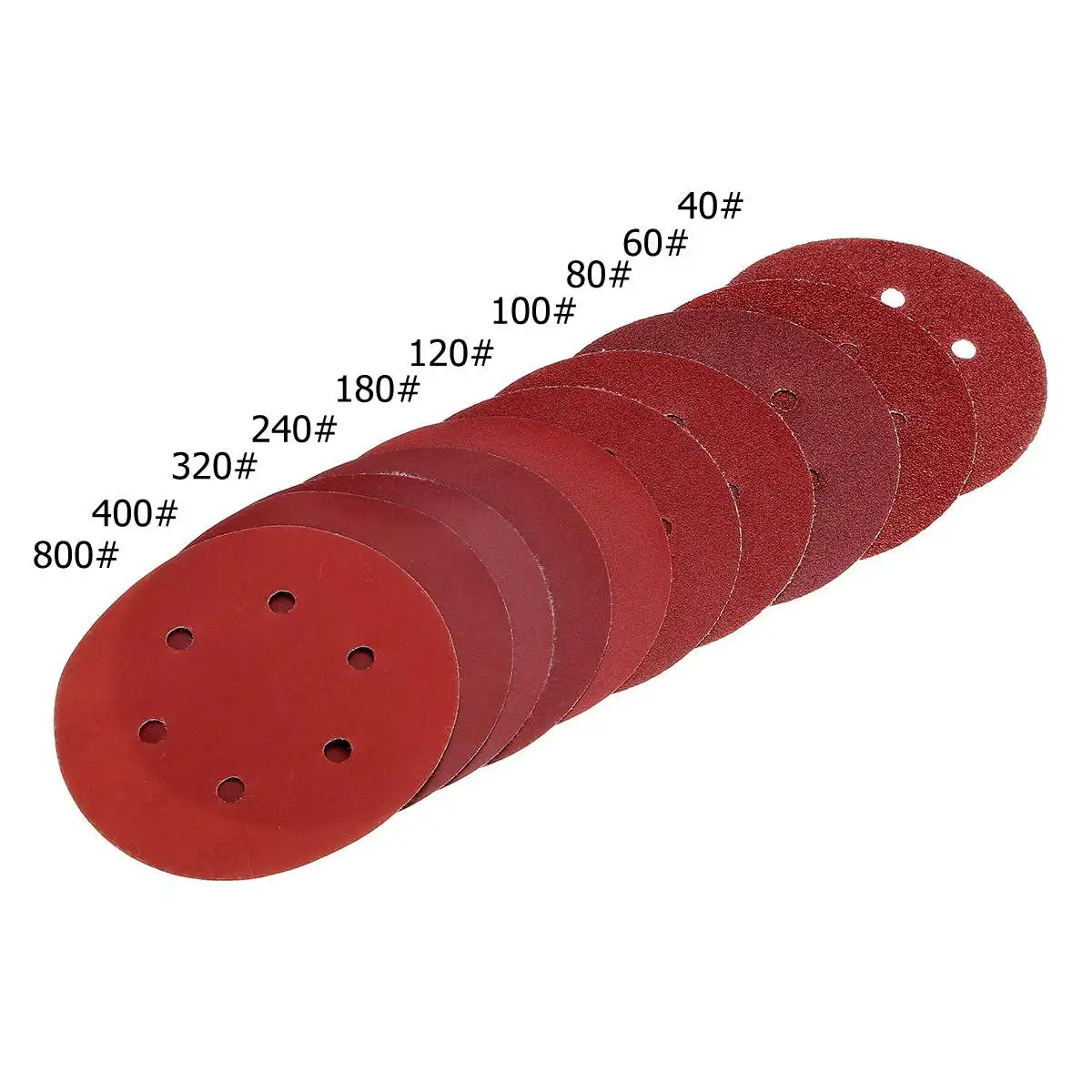 50/100 шт 150 мм/6 ''наждачные круги 40 60 80 100 120 180 240 320 400 800 смешанных контейнеров для сыпучих материалов круглый Форма песок Бумага орбитальная машина для Бумага лист перфорации