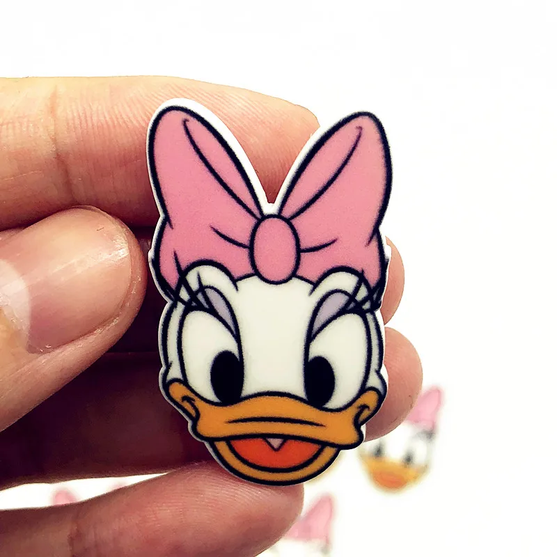 20 шт./лот кабошоны Кабошоны с рисунком Дейзи Дак из мультфильма плоской задней