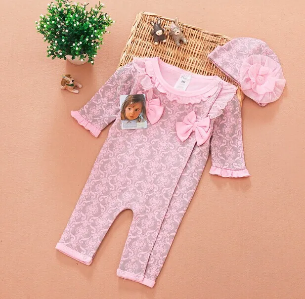 Classic Весенняя одежда для новорожденных девочек, детский комплект одежды из 2 предметов для девочек: Комбинезоны и шапочка с цветочным принтом, Леопардовый/Цветочный комбинезон для младенцев - Цвет: Classic