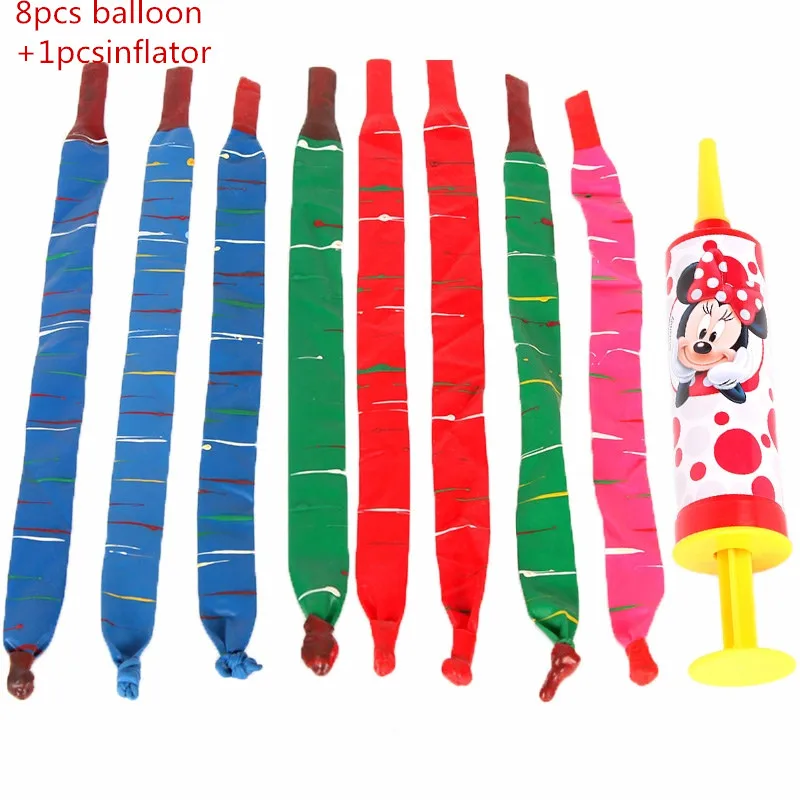 9pcs balloon1 Дисней Минни День Рождения вечерние украшения наборы Минни Маус Бумажная гирлянда тарелки чашки, ребенок, Душ - Цвет: 9pcs balloon1