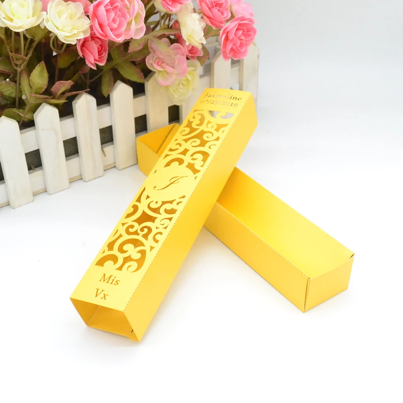 Бежевый заказ имя и Дата Лазерная резка Свадебная вечеринка пригласительная